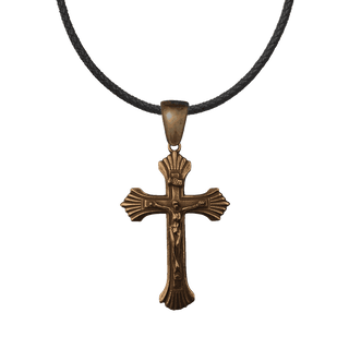 Vintage Bronze Art Deco Rayed Crucifix