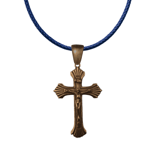 Vintage Bronze Art Deco Rayed Crucifix