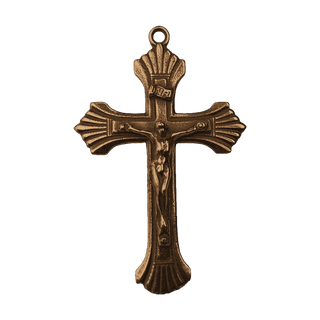 Vintage Bronze Art Deco Rayed Crucifix