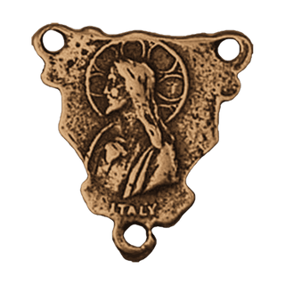 Vintage Bronze Madonna Triangle Rosary Center
