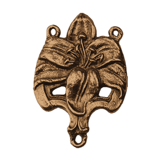 Vintage Bronze Lily Rosary Center