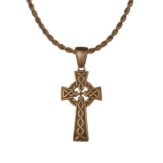 Vintage Bronze Celtic Ringed Cross