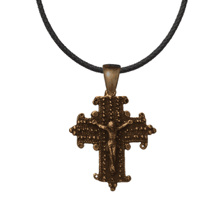 Vintage Bronze Granulated Coptic Crucifix