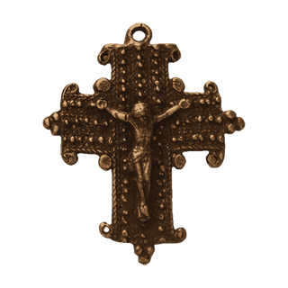 Vintage Bronze Granulated Coptic Crucifix
