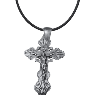 Vintage White Bronze Spanish Colonial Crucifix, Philippines