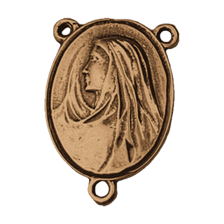 Vintage Bronze Madonna and Holy Face Rosary Center