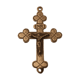Vintage Bronze Trinity-Form Crucifix with INRI