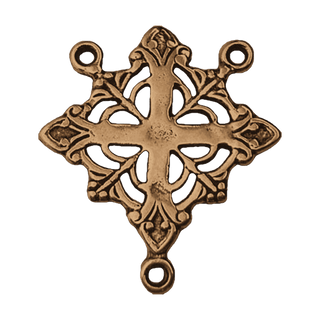 Vintage Bronze Openwork Cross Rosary Center