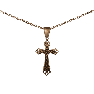 Vintage Bronze Lourdes Crucifix
