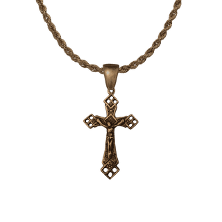 Vintage Bronze Lourdes Crucifix
