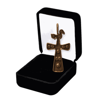 Vintage Bronze Armenian Bird Cross