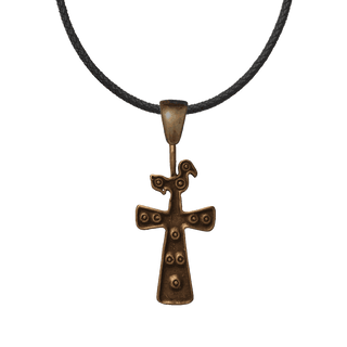 Vintage Bronze Armenian Bird Cross
