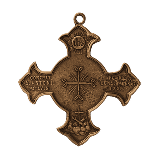 Vintage Bronze St. Anthony of Padua Confraternity Cross — reverse