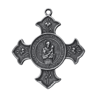 Vintage White Bronze St. Anthony of Padua Confraternity Cross
