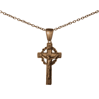 Vintage Bronze Crown of Thorns Crucifix