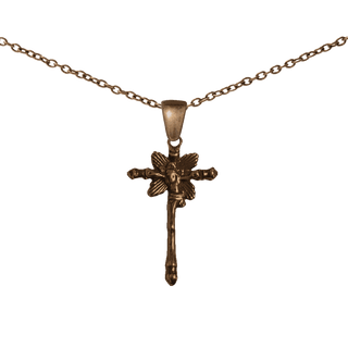 Vintage Bronze Child's Colonial Spanish Crucifix