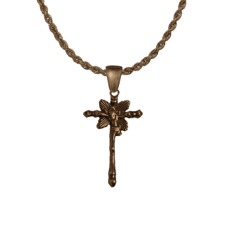 Vintage Bronze Child's Colonial Spanish Crucifix