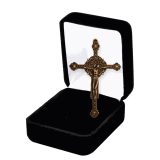 Vintage Bronze Renaissance Double-Sided Crucifix