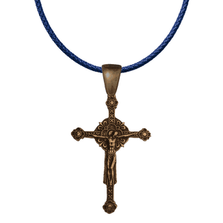 Vintage Bronze Renaissance Double-Sided Crucifix