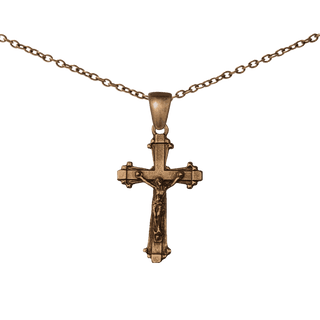 Vintage Bronze Art Deco Block Crucifix