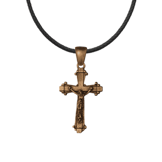 Vintage Bronze Art Deco Block Crucifix