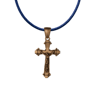 Vintage Bronze Art Deco Block Crucifix