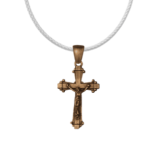 Vintage Bronze Art Deco Block Crucifix