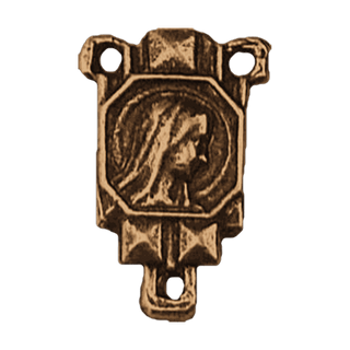 Vintage Bronze Art Deco Madonna Rosary Center