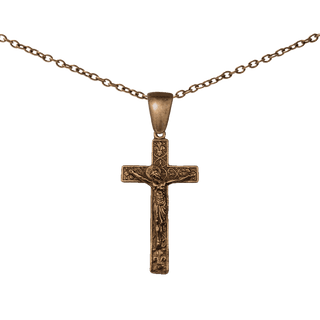 Vintage Bronze Fleur-de-Lis Crucifix
