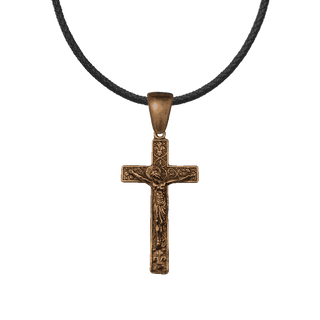 Vintage Bronze Fleur-de-Lis Crucifix