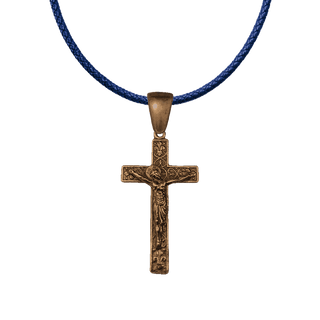 Vintage Bronze Fleur-de-Lis Crucifix