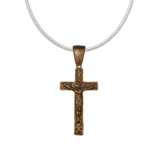 Vintage Bronze Fleur-de-Lis Crucifix
