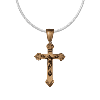 Vintage Bronze Etched Crucifix with INRI Titulus