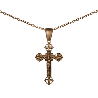 Vintage Bronze Shamrock Crucifix