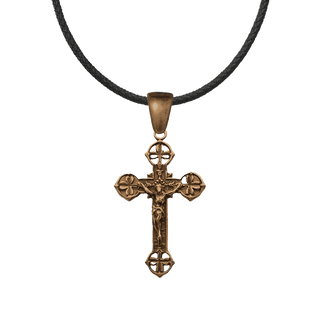 Vintage Bronze Shamrock Crucifix