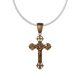 Vintage Bronze Shamrock Crucifix