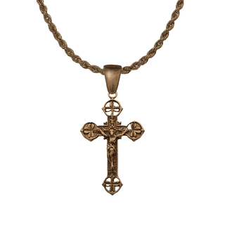 Vintage Bronze Shamrock Crucifix