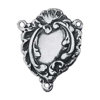 Vintage White Bronze Edwardian Scrollwork Rosary Center