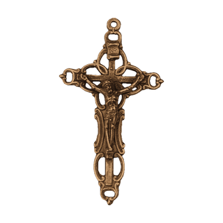 Vintage Bronze Large Openwork Crucifix with INRI