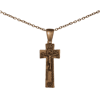 Vintage Bronze Irish Penal Crucifix with Passion Symbols