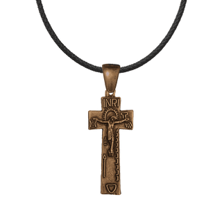 Vintage Bronze Irish Penal Crucifix with Passion Symbols