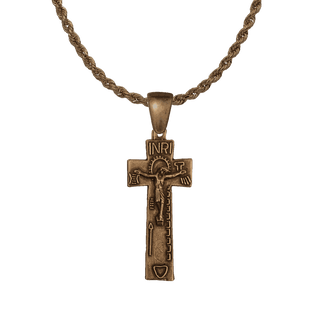 Vintage Bronze Irish Penal Crucifix with Passion Symbols