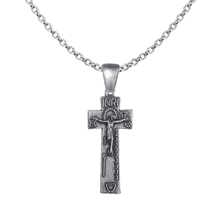 Vintage White Bronze Irish Penal Crucifix with Passion Symbols