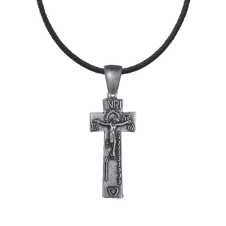 Vintage White Bronze Irish Penal Crucifix with Passion Symbols