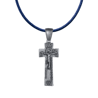 Vintage White Bronze Irish Penal Crucifix with Passion Symbols