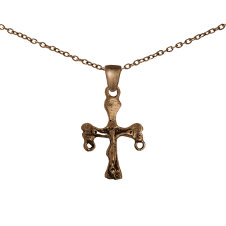 Vintage Bronze Small Yalalag Crucifix, Mexico