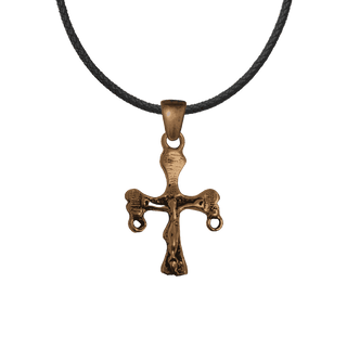 Vintage Bronze Small Yalalag Crucifix, Mexico