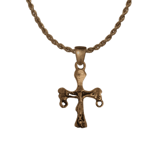 Vintage Bronze Small Yalalag Crucifix, Mexico