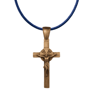Vintage Bronze Spanish Crucifix with Shell Crest