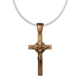 Vintage Bronze Spanish Crucifix with Shell Crest